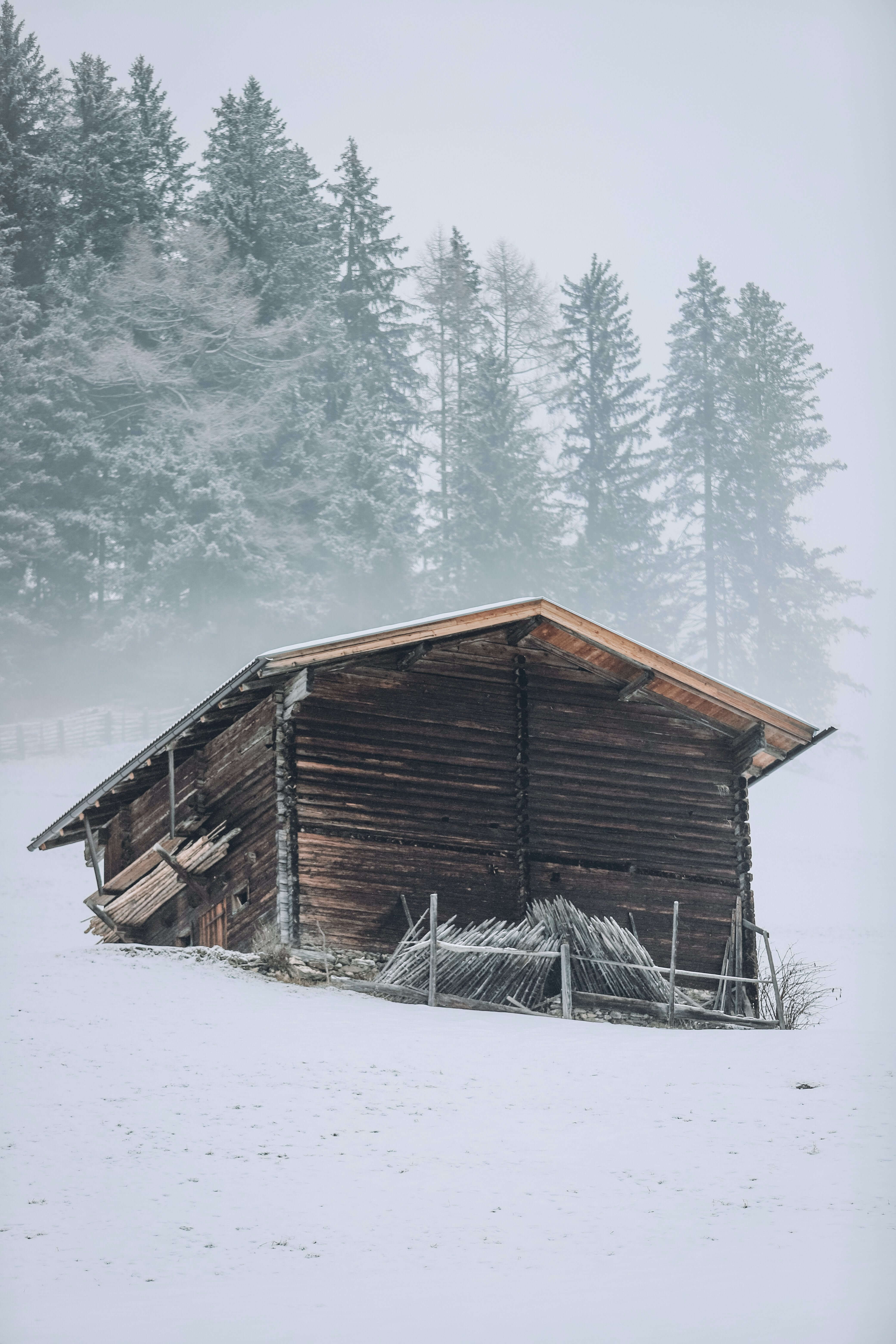 cabin in the snow